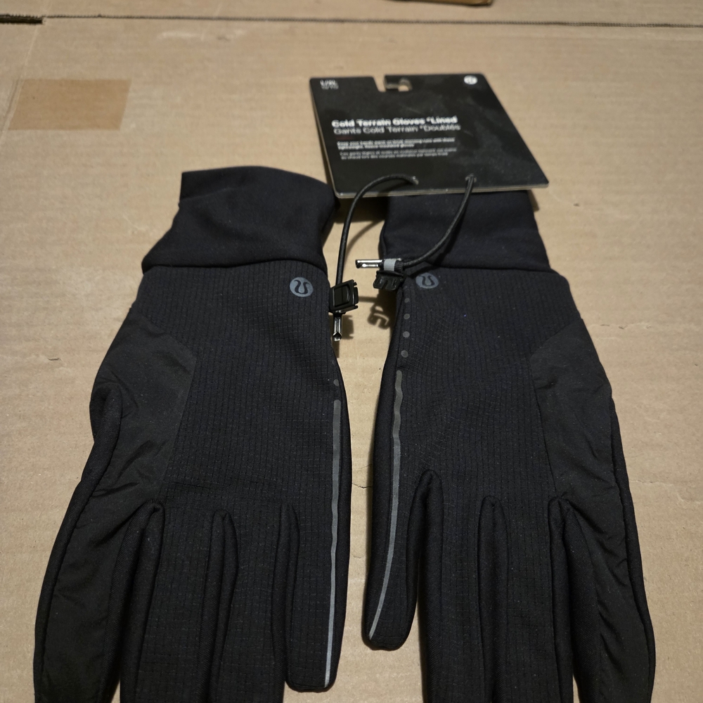 Lululemon Cold Terrain Run Gloves New w/ Tag L/XL Black
